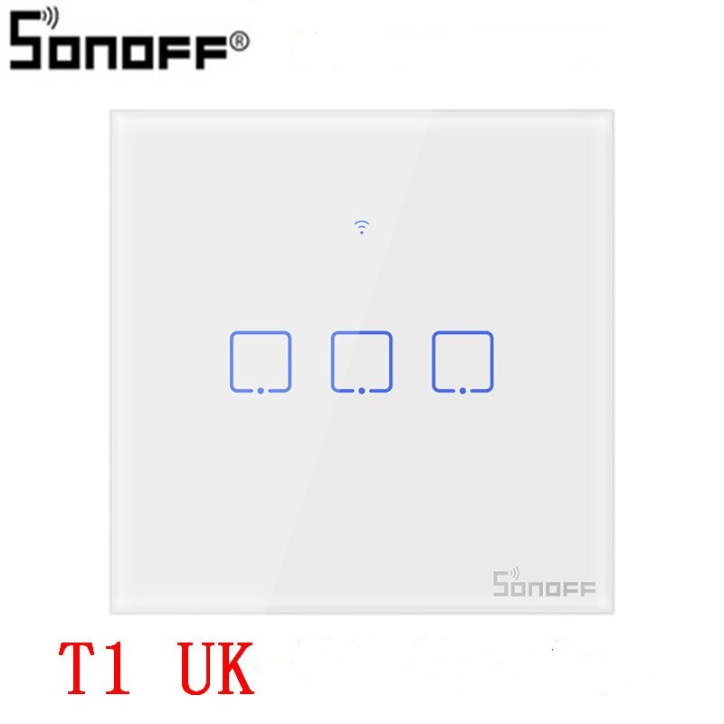 AKN88 - SONOFF T1 UK 3C WiFi Smart Wall Touch 3 Switch - 3 GANG