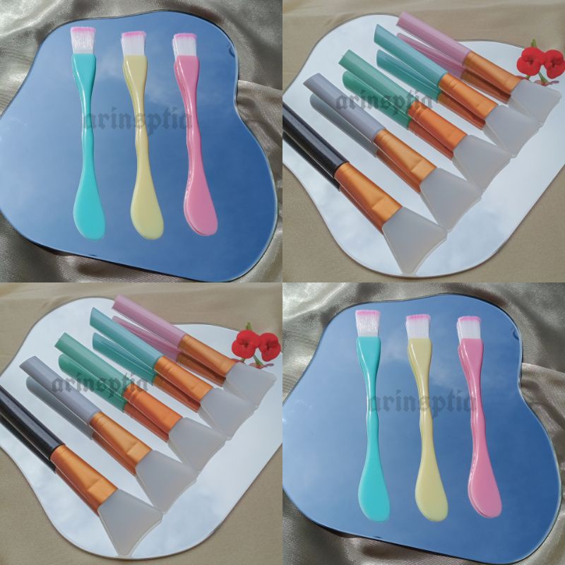 [GROSIR 1 LUSIN] Kuas Masker Wajah Silikon Silicon Tebal 2in1 PREMIUM