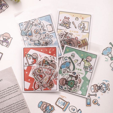 

HI105 Stiker Kertas 40pcs Healthy Check Epidemic untuk Dekorasi DIY