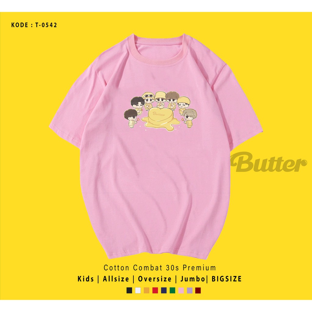 T0542  T-SHIRT / KAOS UNISEX / TUMBLR TEE / REAL PICTURE KPOP BTS BUTTER IN MIDDLE / IMPORT / ARMY