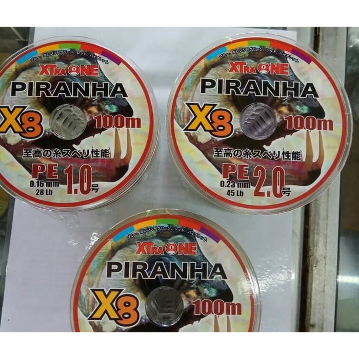 TERLARIS / Tali Pancing Senar PE PIRANHA X8 Xtra One 100M / Tali BRAID PE X8