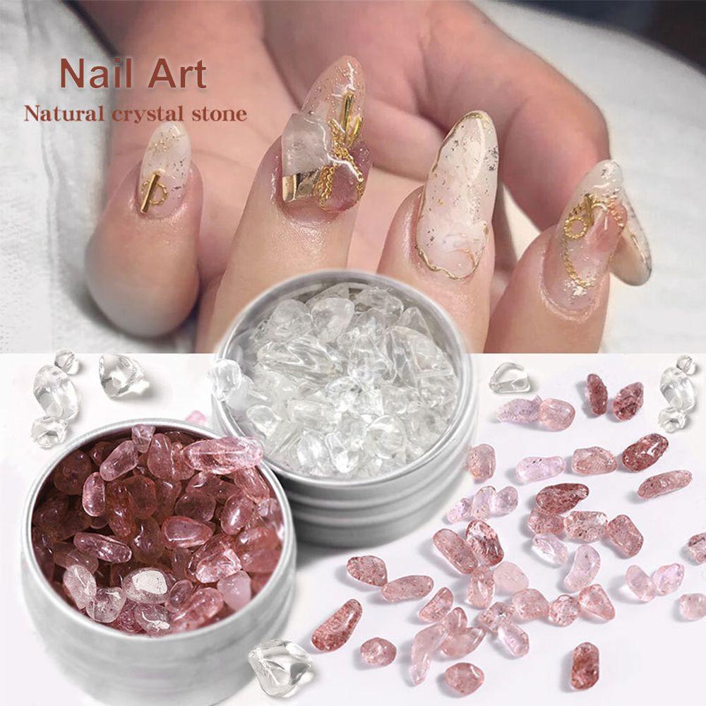 Agustina Batu Kristal Warna-Warni Untuk UV Nail Gel Dekorasi Kuku 3D Stiker Kuku Hologram Nail Art Perhiasan