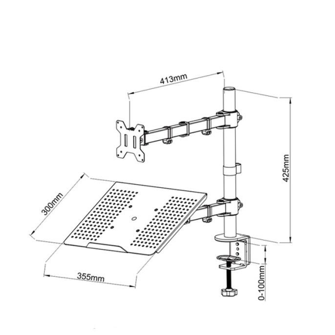 Bracket Monitor Dual Arm Monitor & Laptop Stand AFW - B01