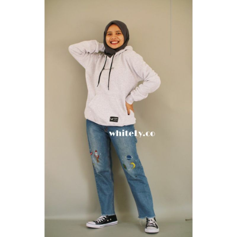 Sweater Wanita Hoodie Polos Casual Keren Fleece Premium Fashion Hijab Murah By Whitely