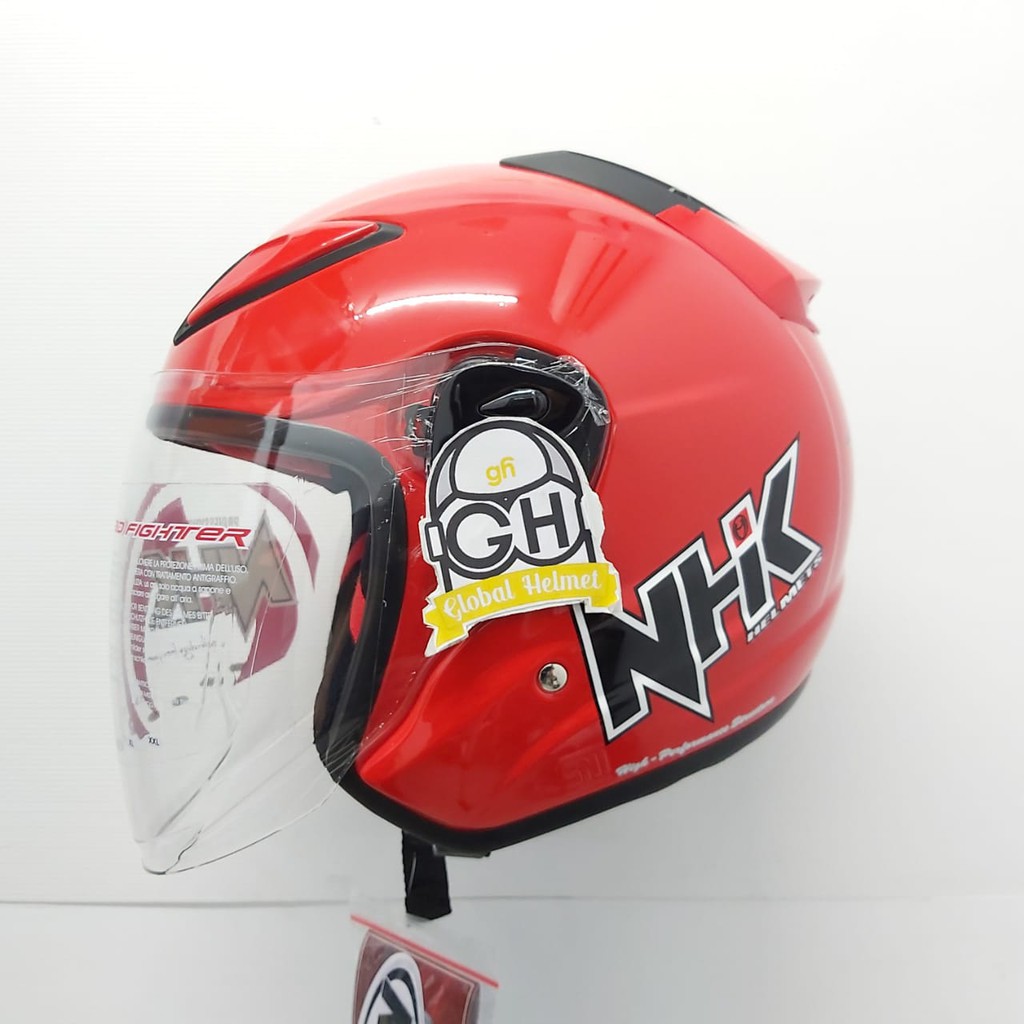 HELM HALF FACE NHK R6 NHK R-6 SOLID RED