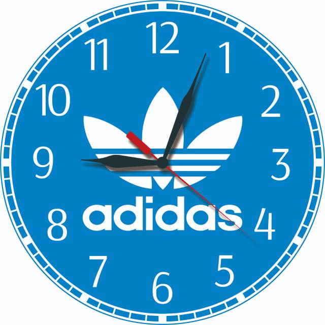 Jam dinding kayu unik custom logo adidas