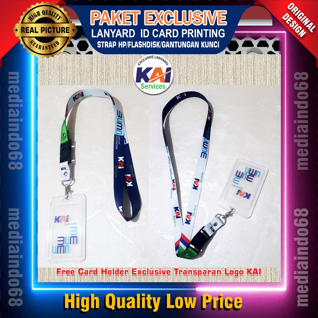 

KAI Services Lanyard, Strap ID, HP/Flashdisk Printing Digital (Paket Lengkap Exclusive)
