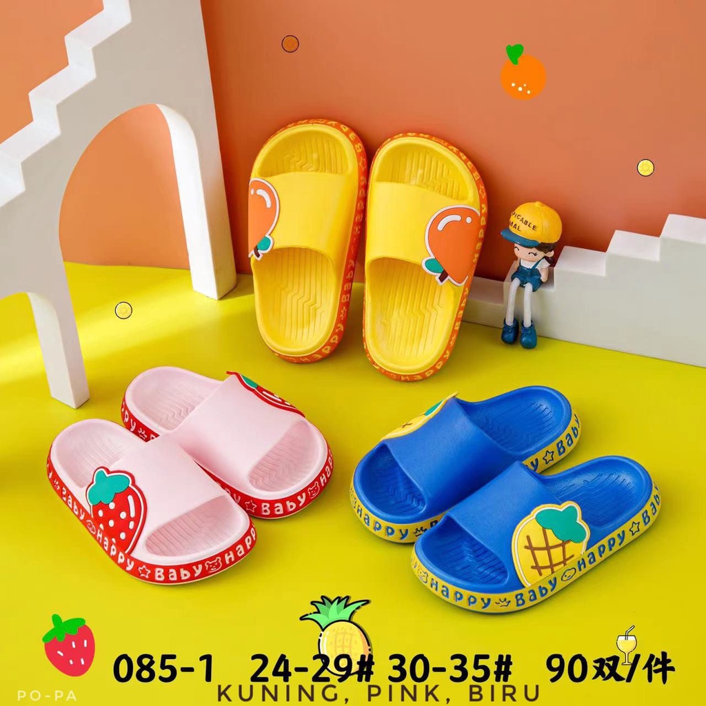 11.11   Sandal Slop IMPORT (TAPAK TIDAK LICIN) Sandal Anak-Anak Berkarakter