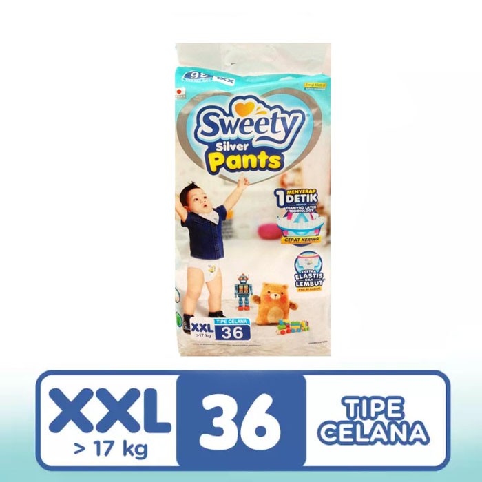 SWEETY SILVER PANTS XXL36 - POPOK CELANA