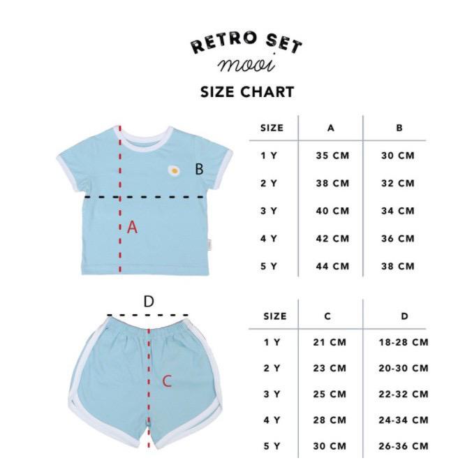 Mooi Retro Tricollor Set New Colors - Setelan Anak