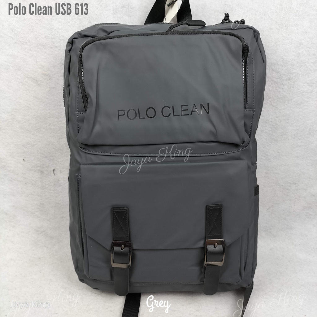 Ransel Waterproof Polo Clean Bahan Micro Tas Sekolah Kerja Pria Wanita Anti Air