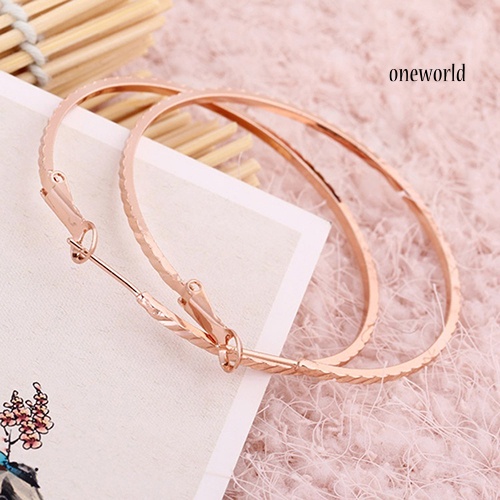 OW@ Women Fashion Round Big Circle Large Hoop Huggie Loop Earrings Jewelry