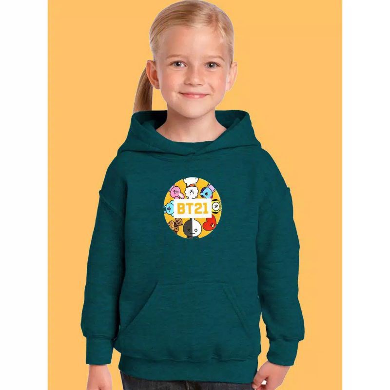 jaket Hoodie anak bt21 bts cewek,perempuan anak anak