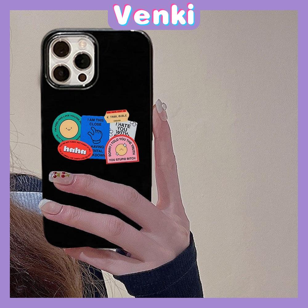 iPhone Case Silicone Soft Case Black Shiny Shockproof Protection Camera Colorful Label Cartoon Cute Compatible For iPhone 11 Pro Max 13 Pro Max 12 Pro Max 7Plus xr XS Max