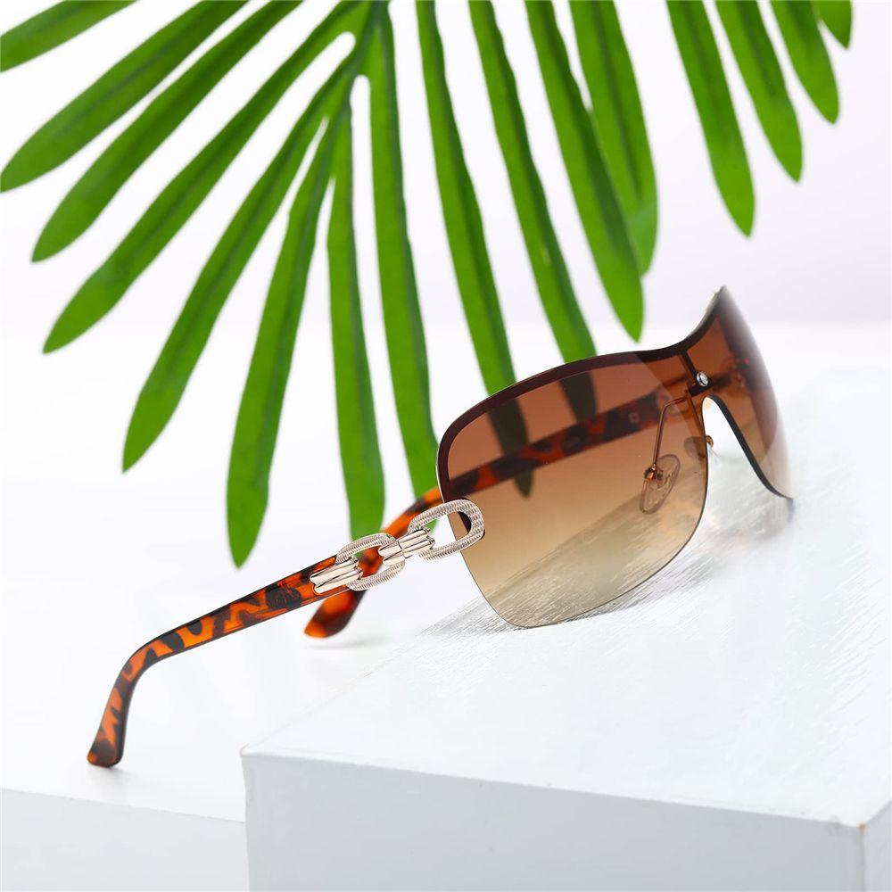 Lily Gradient Sunglasses Vintage Bingkai Besar Perlindungan UV400 Nuansa Pria