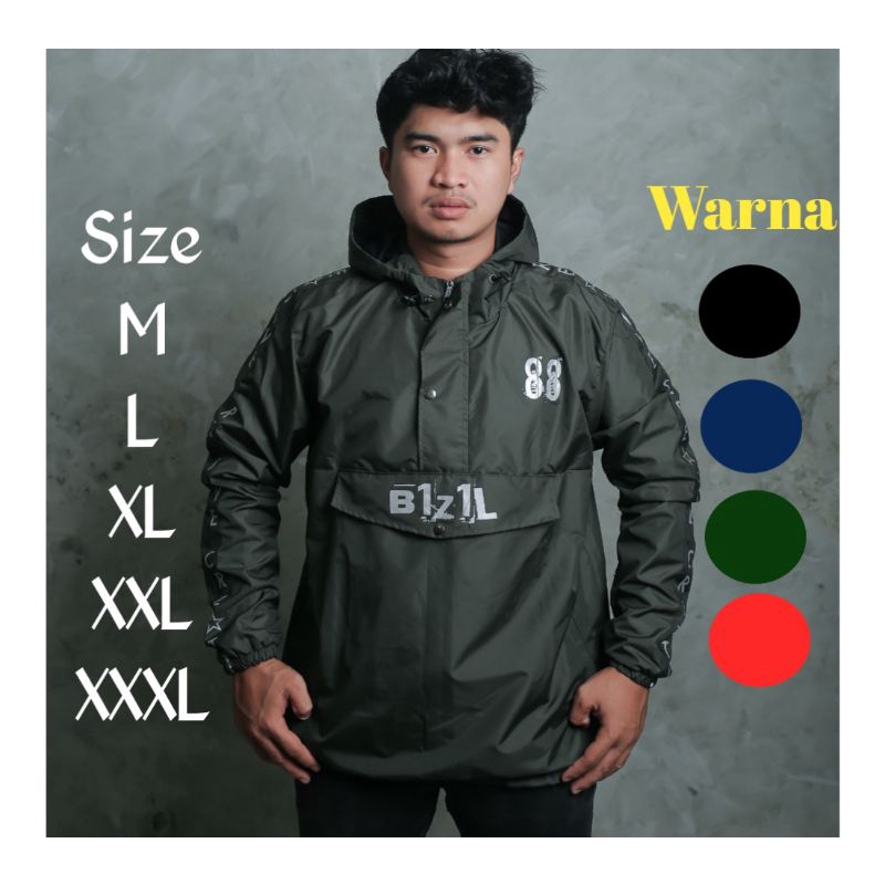 Jaket Pria Jumbo - Jaket Cagoule New B1Z1L - Jaket Cagoule Pria Polos Original - Jaket Parasut