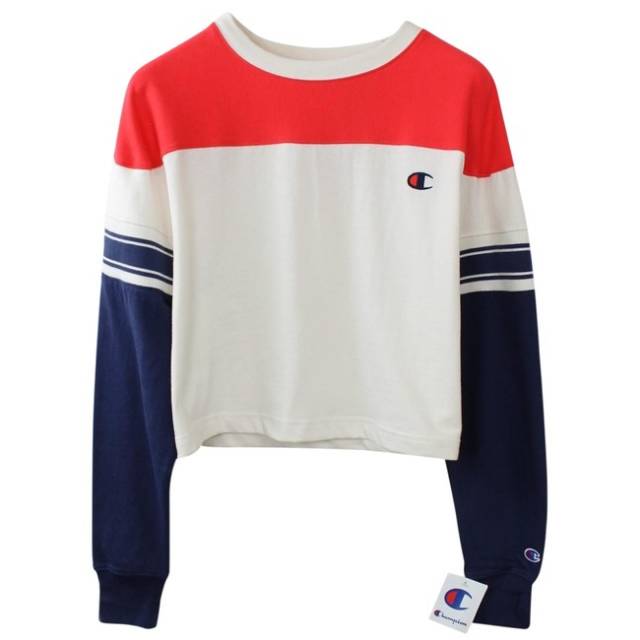 champion exaggerated sleeve womens crop tee