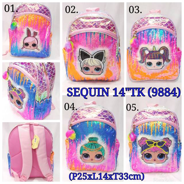JOYELSY - Tas Sequin Import TK hologram+bulu kode9884