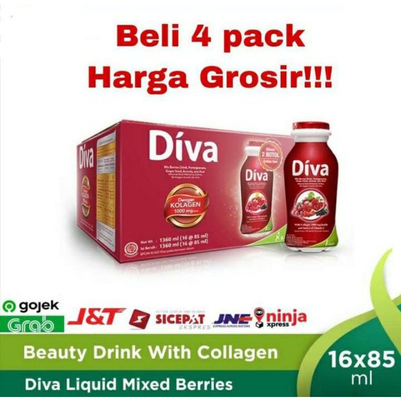 DIVA BEAUTY DRINK ORIGINAL ISI 16 X 85 mL BESAR/Diva Beauty Drink Kalbe