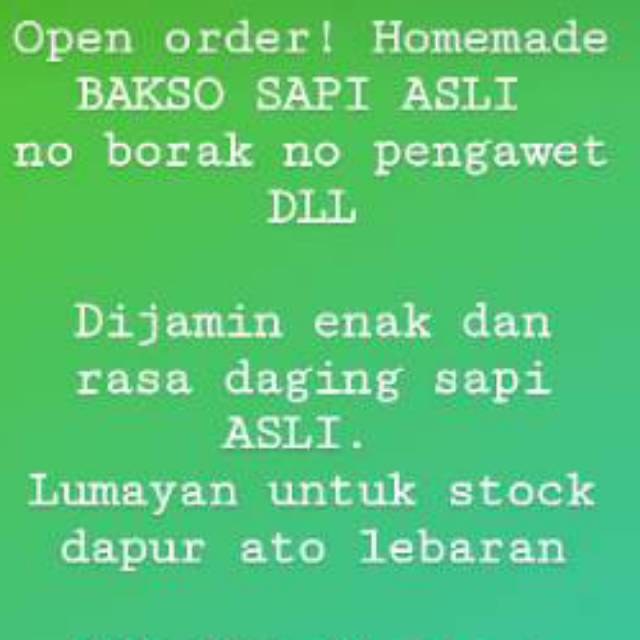 

BAKSO HOMEMADE DAGING SAPI ASLI