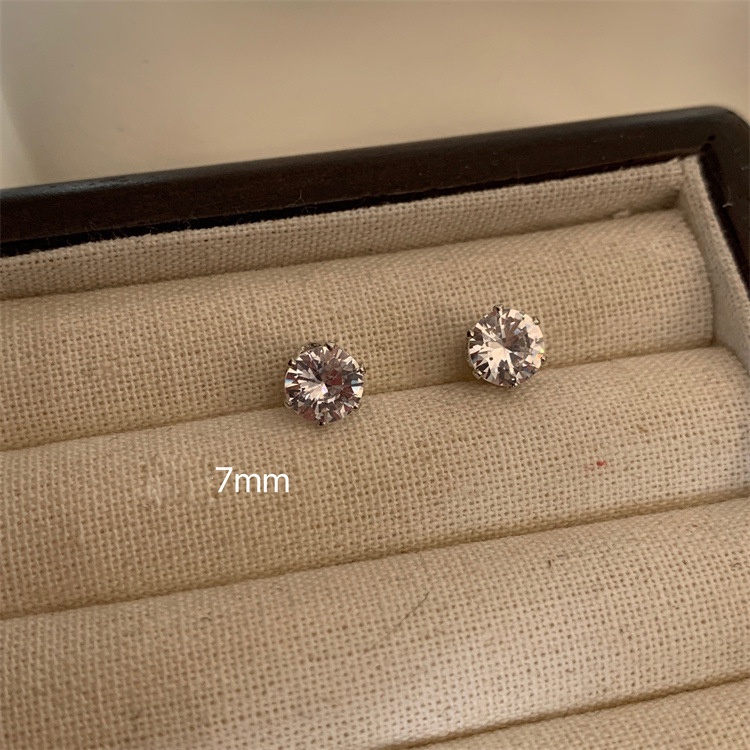 1pc Anting Klip Magnetik Bahan Alloy Dengan Berlian Imitasi Untuk Wanita