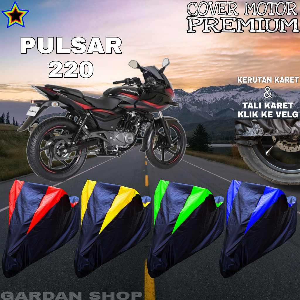 Sarung Motor PULSAR 220 Hitam KOMBINASI Body Cover Penutup Pulsar PREMIUM