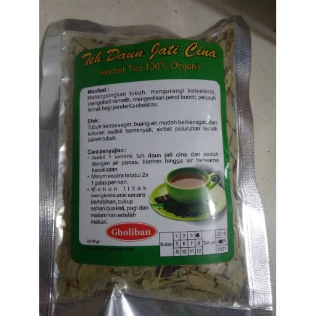 

TEH DAUN JATI CINA SEDUH / TEH PELANGSING GHOLIBAN 40GR ( HERBAL TEA 100 % ORGANIC ) – ORIGINAL