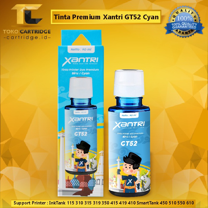 Tinta Premium Xantri GT52 T53 Printer GT5810 GT5820 All in One Ink Tank 115 310 315 319 350 415 419