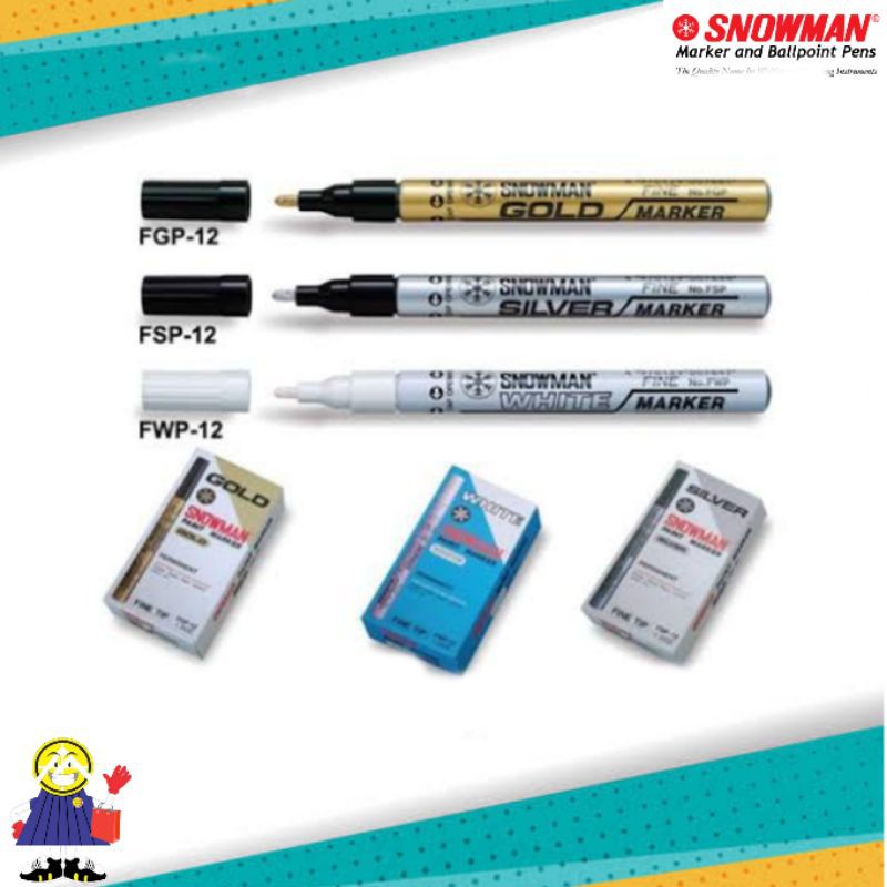 

Spidol Snowman Paint Marker warna putih/emas/silver WP-12 murah harga grosir