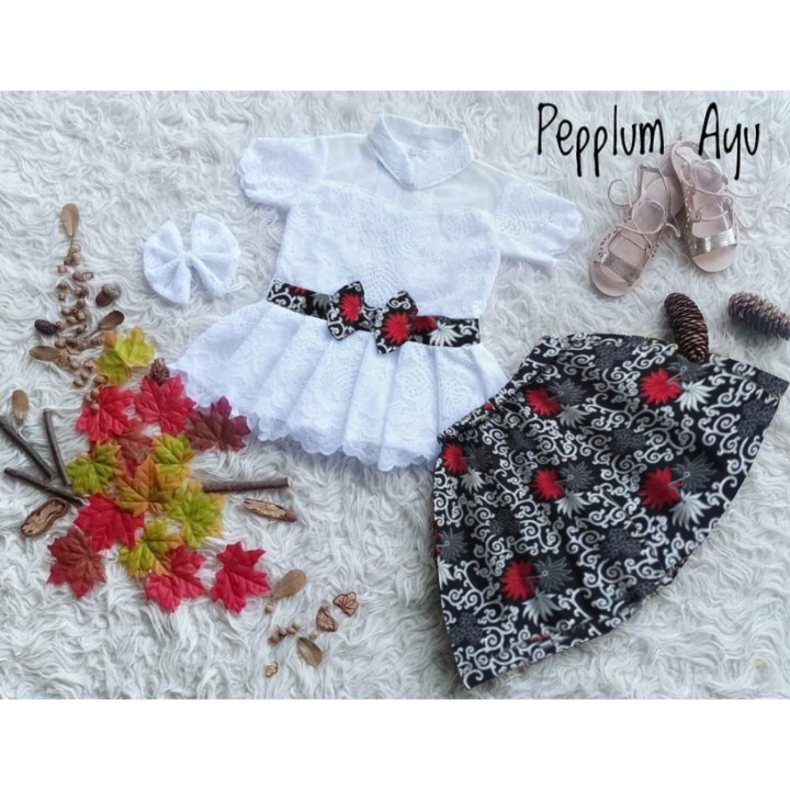 FWG - STELAN AYU TILE PREMIUM / SET KEBAYA ANAK CEWEK / SETELAN ANAK BATIK / PAKAIAN ANAK BATIK