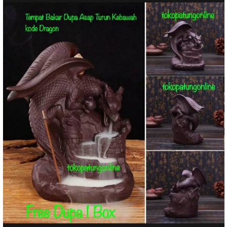 Dupa - Tempat Bakar Dupa Asap Turun Kebawah Naga Keberuntungan