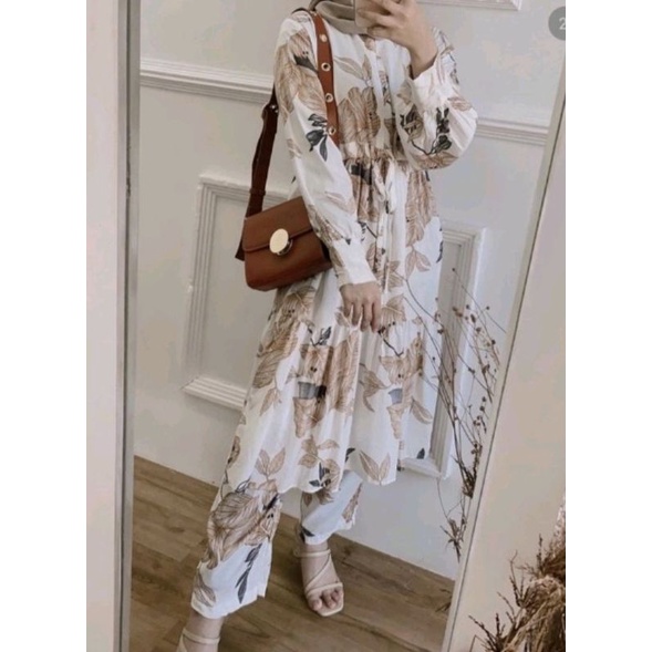 ERDE SET / ONE SET JUMBO XXL - STANDART XL  / YOSIE SET ONESET MOTIF ABSTRAK DAILY SET HOMEWEAR HOMEY SETELAN WANITA MOTIF TIE DYE   ONE SET RAYON-SHEVA TUNIKSET PUTIH
