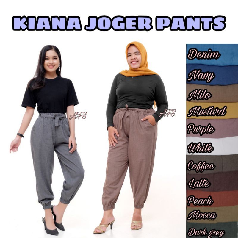 Celana Joger Wanita Kiana Pants Jumbo XXXL dan Standar PREMIUM Bahan Katun Supernova Tebal