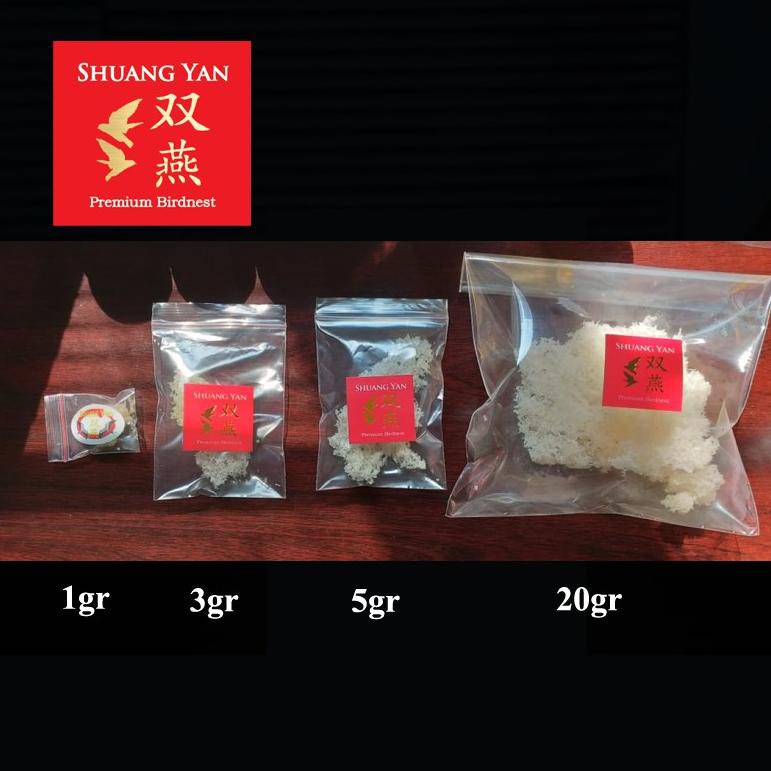 

{New Mall HY 12Ju8Bg} Sarang Burung Walet Kering - Shuang Yan - Patahan Kecil / Hancuran Besar 1 gra