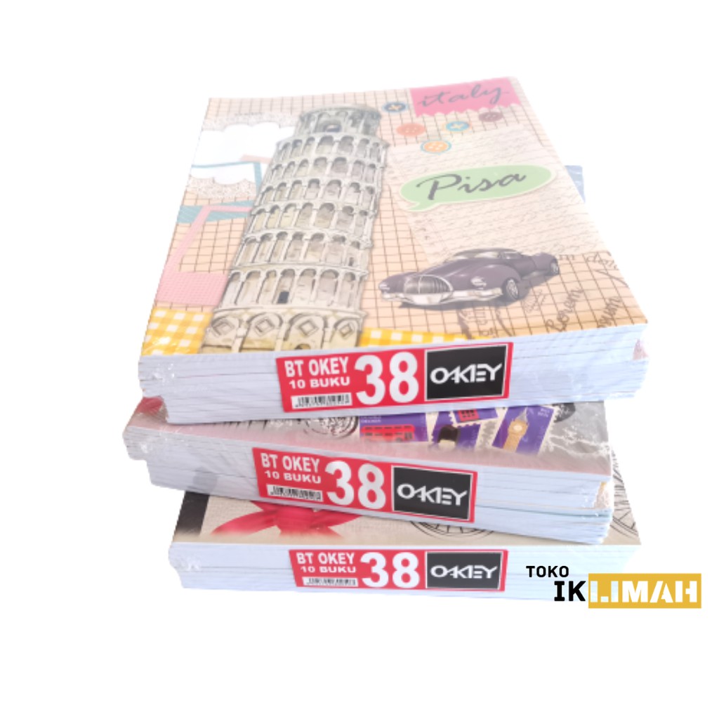 

OKEY Buku Tulis Sekolah 38 Lembar (Isi / Pak 10 Buku)