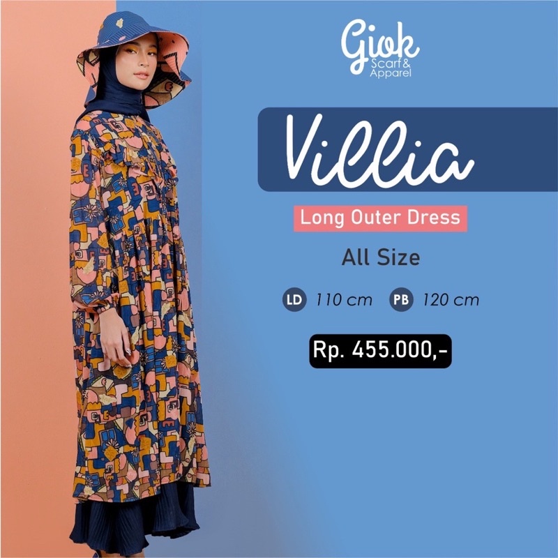 VILLIA LONG OUTER BY GIOK APPAREL preloved nadjani chain BUKAN SCARF cardigan kardigan