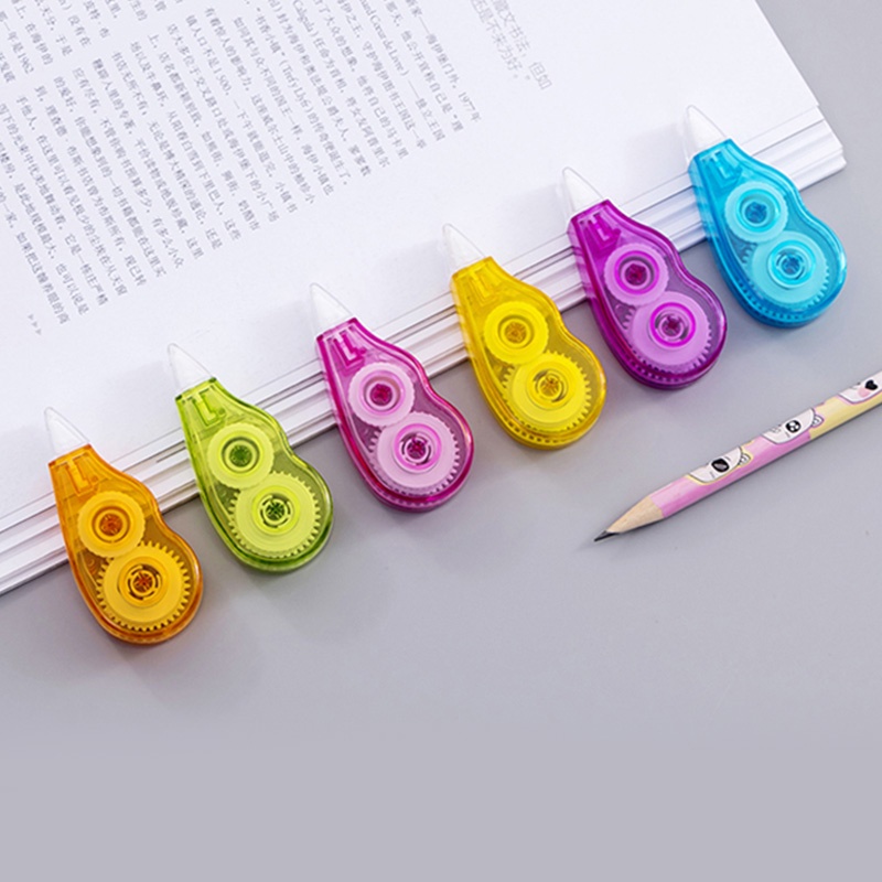 6 Pcs Transparent Rainbow Color Correction Tape Student Portable Writing Correction Supplies