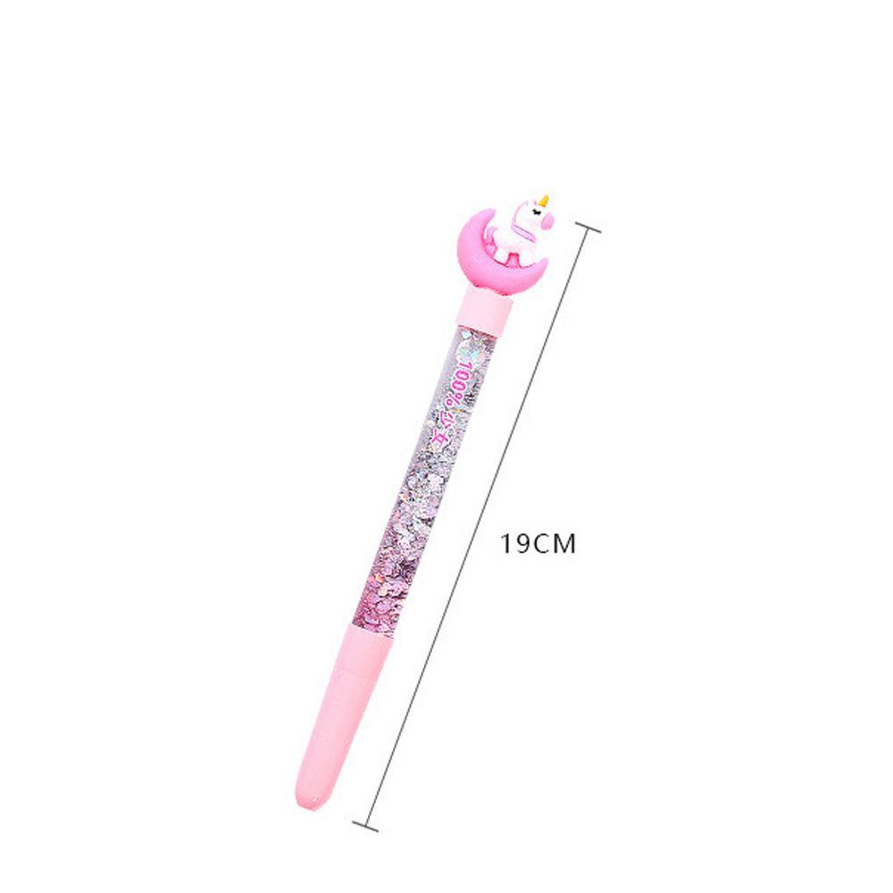 Lanfy Moon Unicorn Gel Pen Kreatif Perlengkapan Kantor Pena Menulis Tanda Tangan Pen Perlengkapan Menulis Alat Tulis 0.5mm Sequin Hias