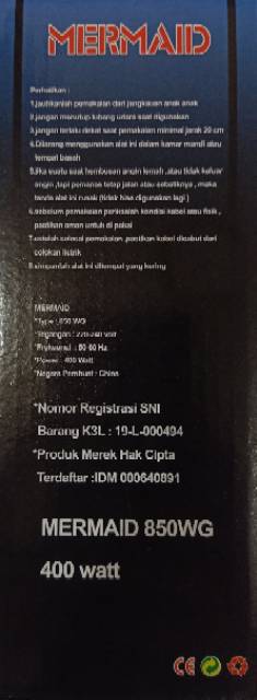 Hair Dryer MERMAID 850 WG Rainbow /400 watt PENGERING RAMBUT