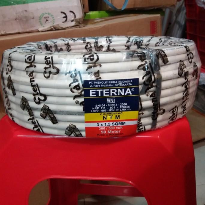 Kabel ETERNA NYM 3X1.5 (Meteran/ Potongan)