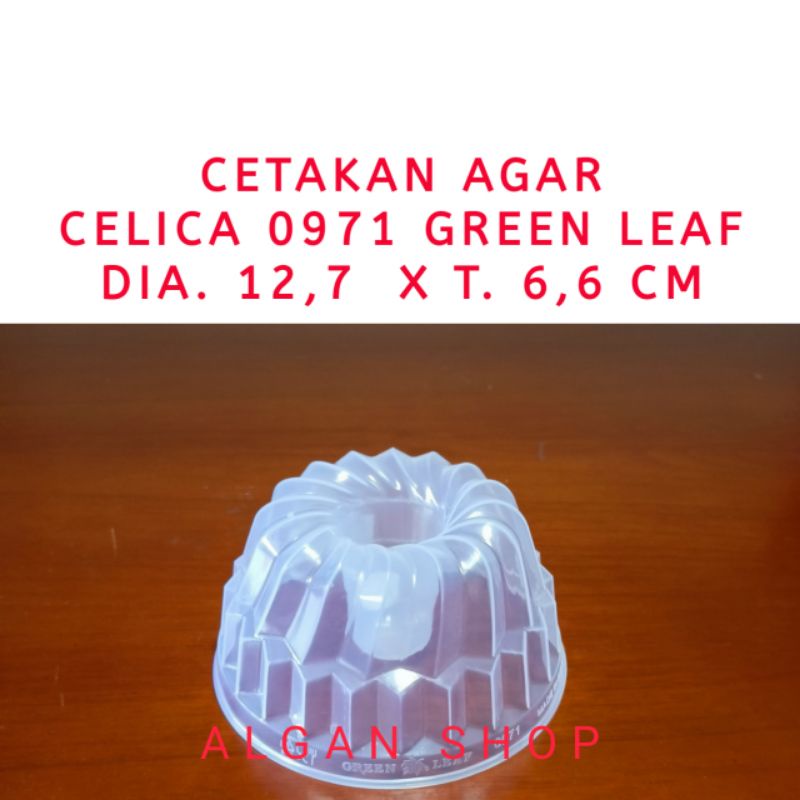 Cetakan Puding Plastik Motif Celica 0971 Green Leaf Coklat Agar Jely Bulat Mini Kue Cake Nasi Bento