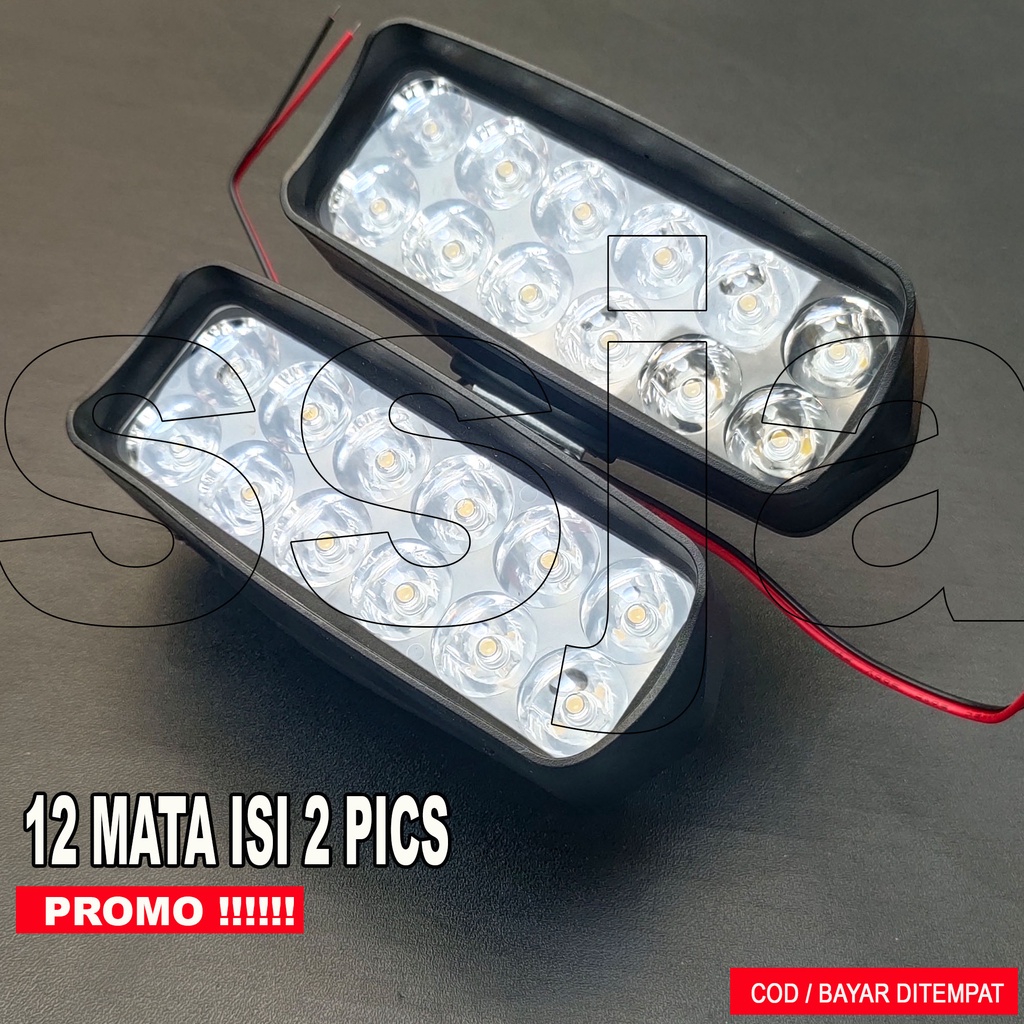 PROMO!!! LAMPU TEMBAK/LAMPU SOROT LED HARGA ISI 2 BISA UNTUK SEMUA MOTOR