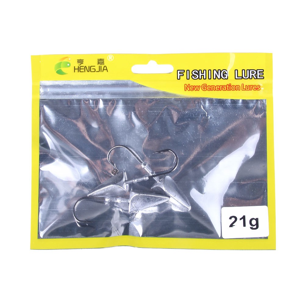 Hengjia Jigging Hooks 7g 10g 15g 21g 28g 35g Lead Head Hook Lure Hook Jig Head silver Kail Pancing Untuk Cacing Soft Lure