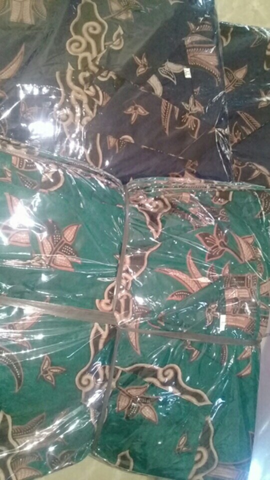 Set Batik Tradisional Couple Tunik Batik-blouse Batik-kemeja Batik Pria Motif Bambu Mega Mendung