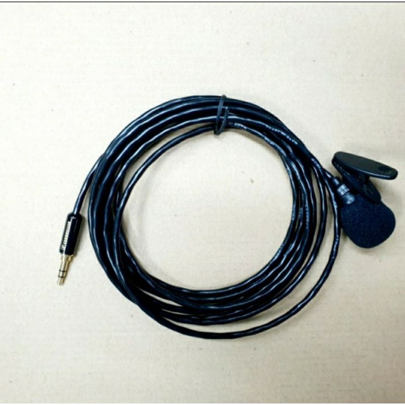 Kabel Mic Jepit Clip On to HP 3.5mm Sterek 3 Pin Sennheiser 2 Meter