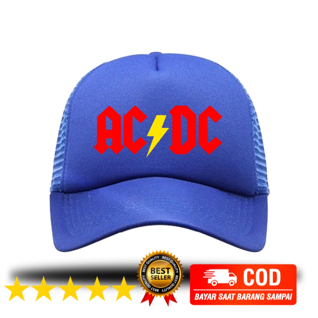 TOPI TRUCKER JARING SABLON TOPI TRUCKER JARING ACDC  TOPI BAND ROCK ACDC  TOPI PREMIUM DISTRO / TOPI
