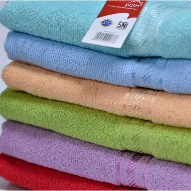MERAH PUTIH ORIGINAL Handuk Merah Putih Uk. 50x100 1 lusin/12 pcs#mutia#piro wangi