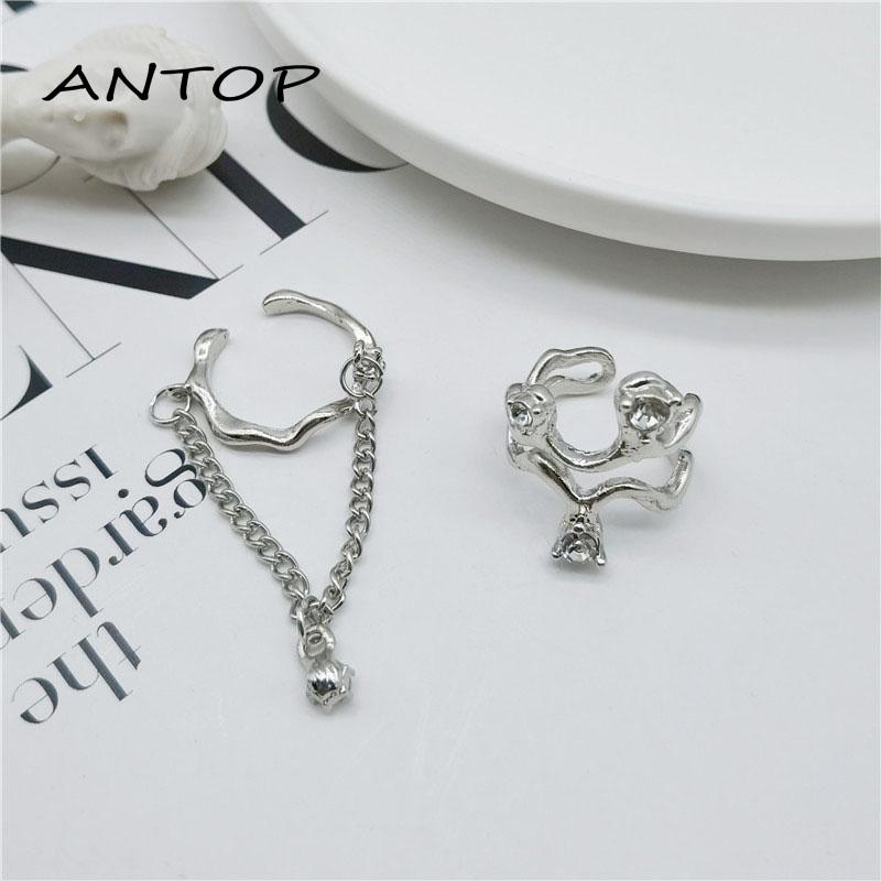 2pcs Cincin Model Gelombang Irregular Adjustable Untuk Wanita