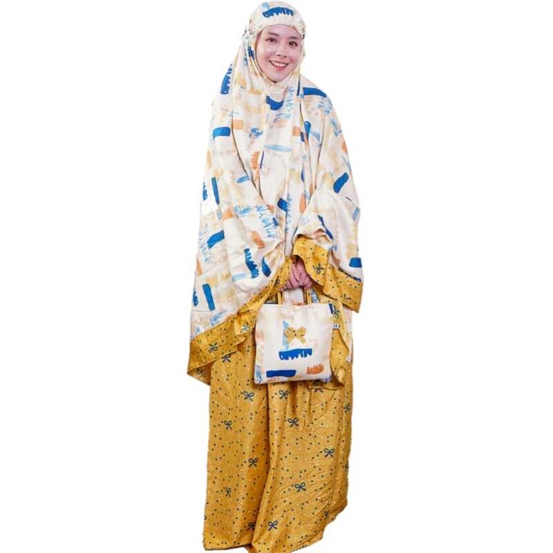 Mukena rayon handprint premium | mukena dewasa telekung bali adem