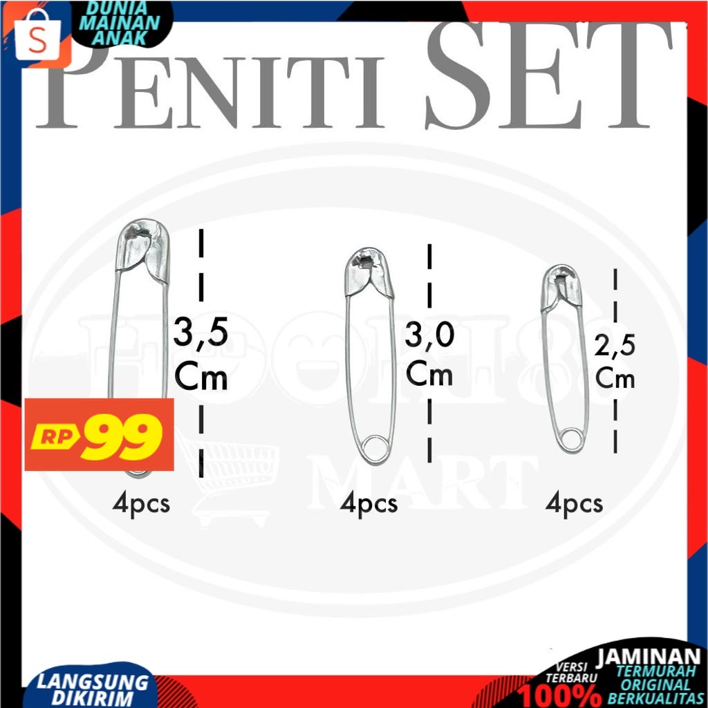 ( PROMO 99 ) Peniti Swan 1 renceng isi 12 Pniti pin termurah